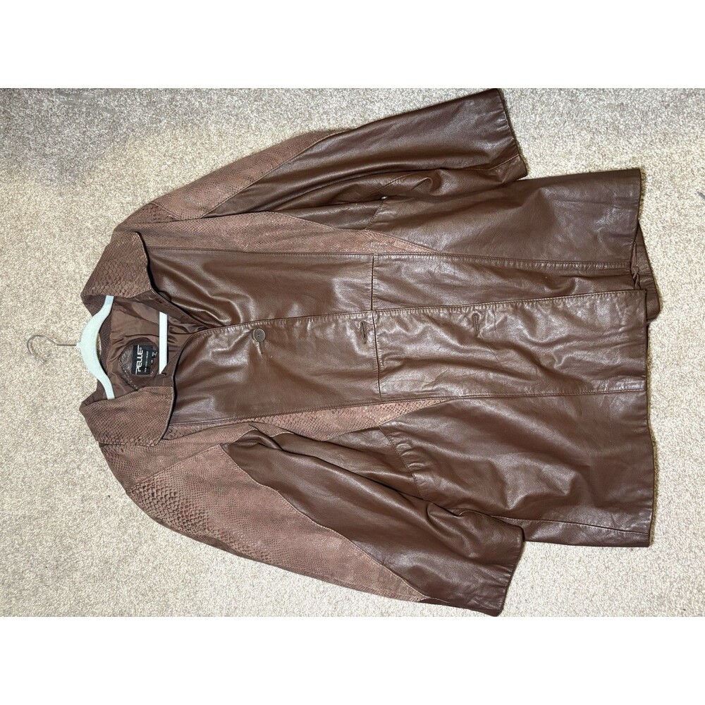 Pelle New York Milano Women's Leather Bomber Jacket Red Size XL 1990s Vintage